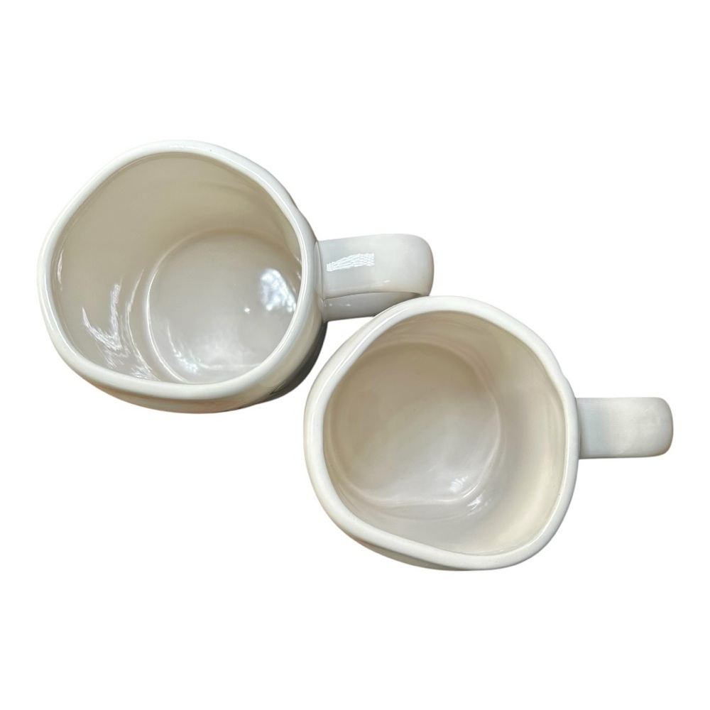 Rae Dunn Mr. And Mrs. Coffee Mug Set, Vintage Ivory, Excellent New Condition - Picture 3 of 4